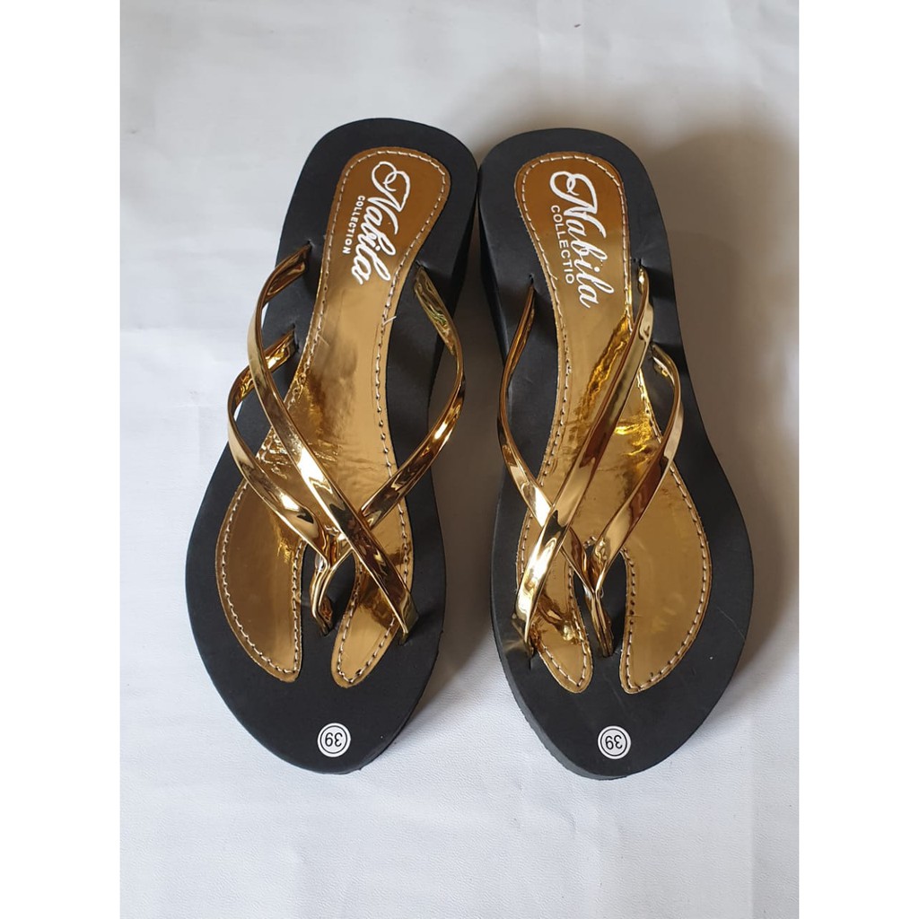 Sandal Wedges Jepit Manohara Silang