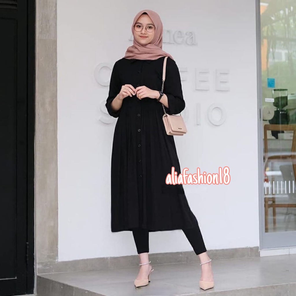 PRATIWI LONG TUNIK BAHAN KATUN SHAKILLA/TUNIK POLOS/BUSUI FRIENDLY