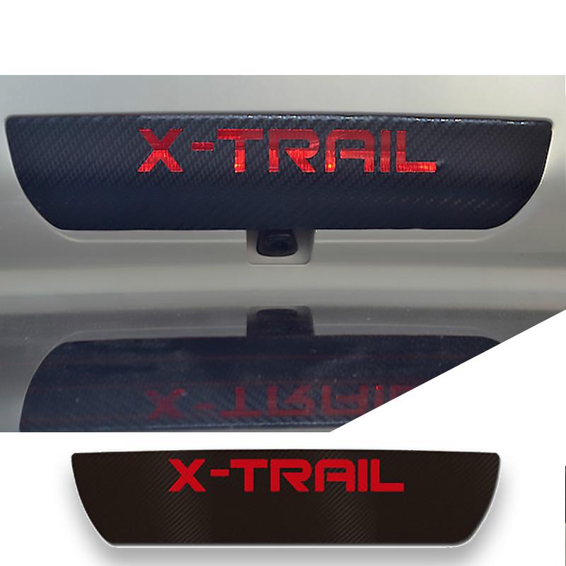 Stiker Pelindung Lampu Rem Tinggi Bahan Serat Karbon Warna Hitam Untuk Nissan X-Trail Xtrail