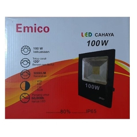 EMC Cahaya Kuning 100w Kap Sorot Led / Tembak / Panggung / Outdoor / Taman / Lapangan