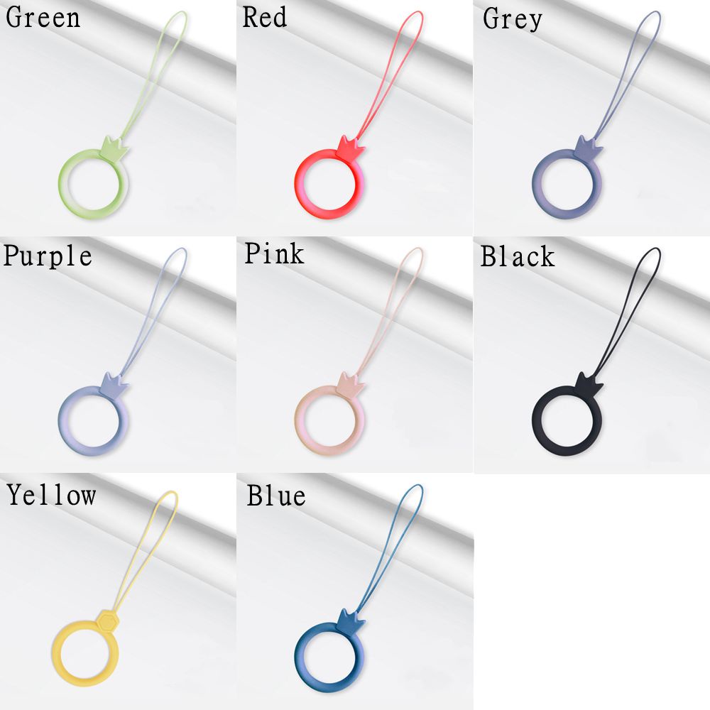 Chookey Tali Lanyard Silikon Anti Hilang / Noda Multi Warna Dengan Liontin Mahkota Untuk Handphone