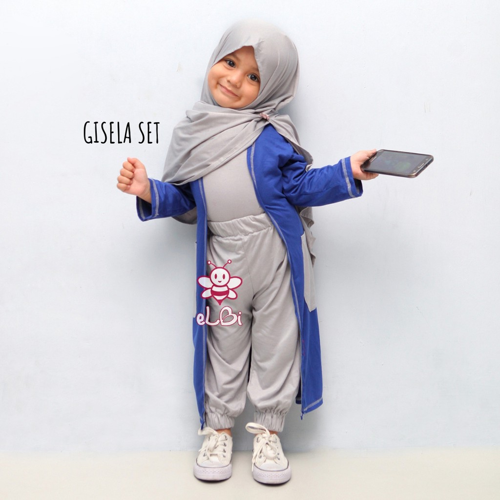 Baju Anak Perempuan - Setelan Baju Muslim Anak Perempuan  - Gamis Anak Perempuan  - Gisela