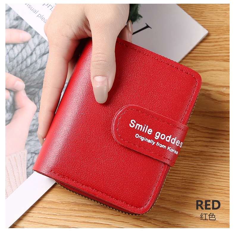 ASIN829 -Dompet Lipat 818 Mini Pendek Murah Dan Trendy-MERAH