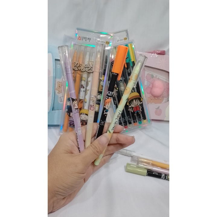 PULPEN ODEMEI SPECIAL EDITION 1 BOX ISI 6 PIECE READY MOTIF KARAKTER PEN GEL TINTA HITAM 1SET FREE HARDBOX NYA STATIONARY LUCU IMUT HARGA TERJANGKAU BISA GROSIR DAN COD