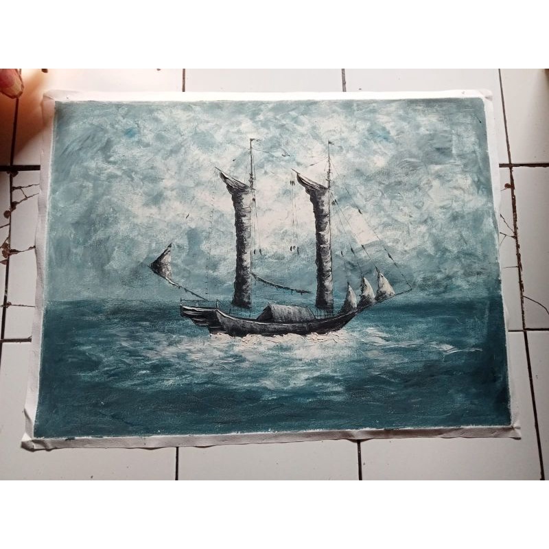 Lukisan kanvas asli bukan print atau cetakan