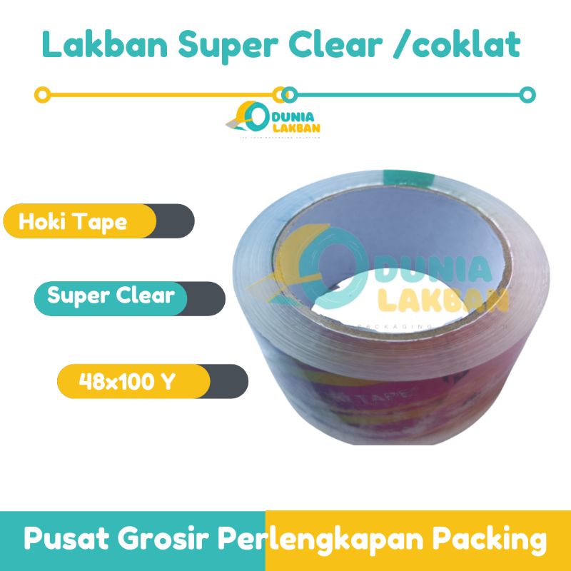 

Lakban Bening & Coklat 45mm x 100 Yard Hoki Tape