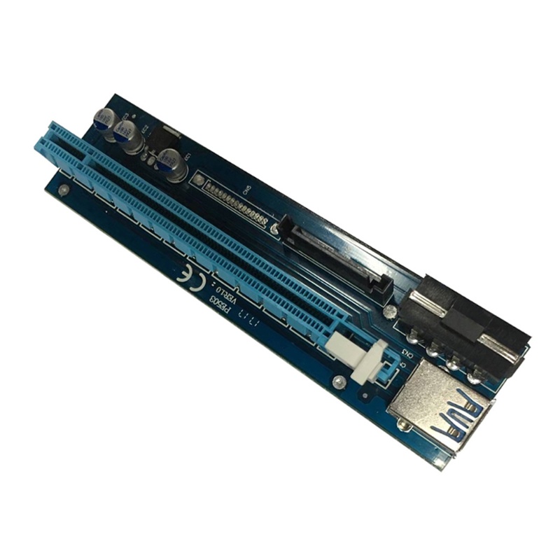 Btsg USB 3.0 PCI-E Riser VER006C 4Pin Antarmuka Ganda 16x Ke 1x Powered Adapter Card Untuk Bitcoin-Litecoin-ETH