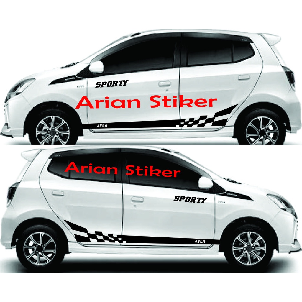Cutting sticker mobil, stiker mobil agya,ayla striping keren Stiker List Sporty Stiker Mobil Daihats