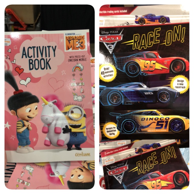 Minion activity book & Cars 3 race on