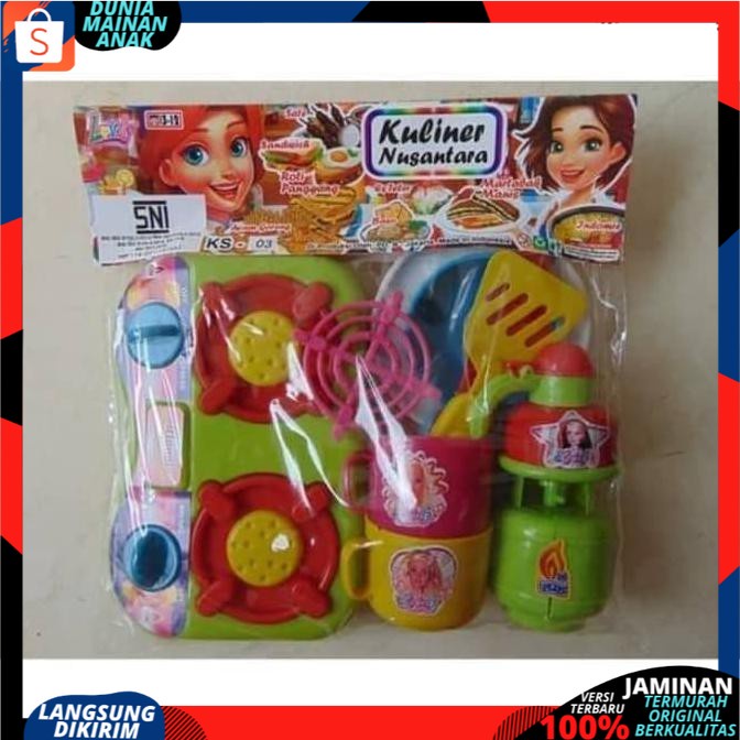 Mainan Anak Masak Masakan Ks-03 Set Kompor LPG Mainan Kuliner Nusantara SNI Berkualitas