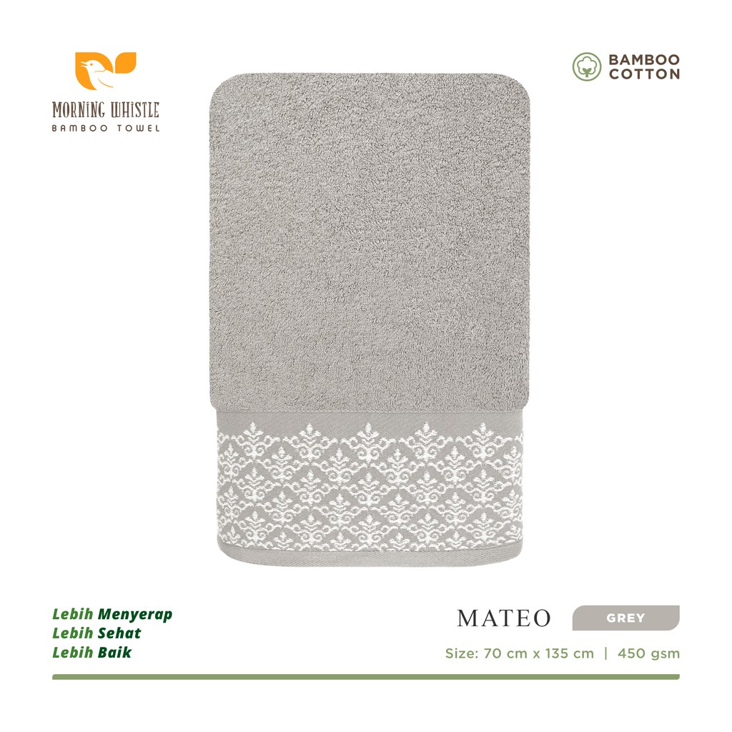 Handuk Bambu Morning Whistle Bamboo MATEO / Handuk Mandi / Handuk Dewasa 70 X 135 cm