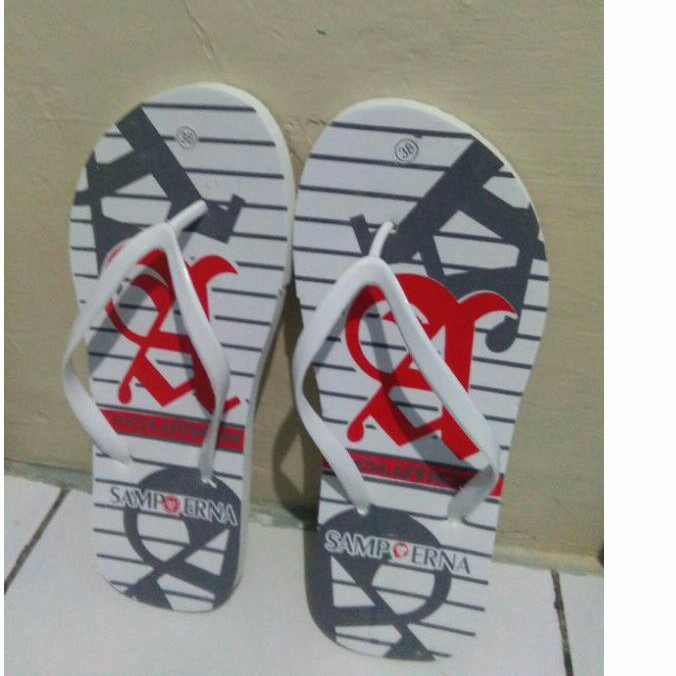 sandal jepit pria motif rokok SAMPOERNA PUTIH