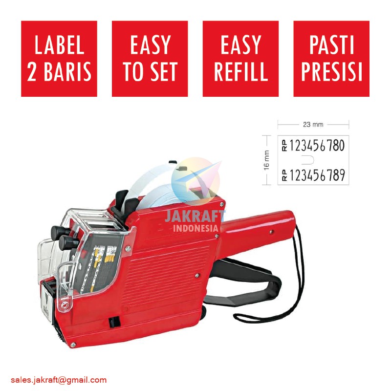 

(1 Unit) Alat Cetak Label Harga JOYKO Price Labeller MX-6600N 2 Baris 10 Digits Angka - Angka