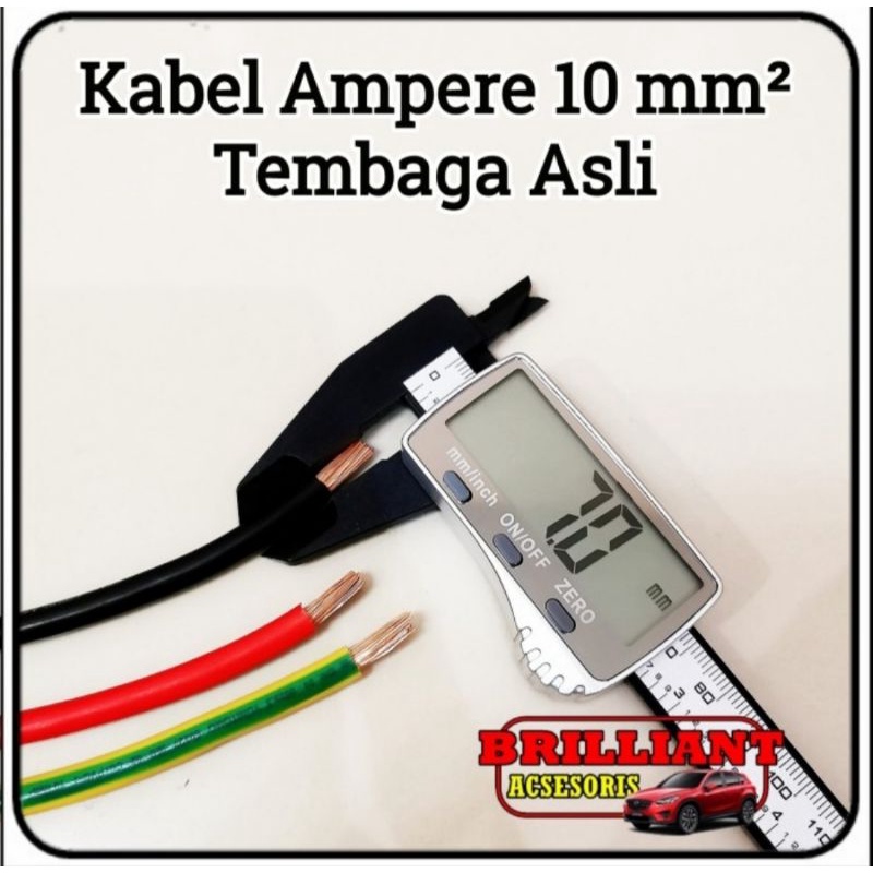 Kabel Ampere 10mm ² - Kabel Single Serabut Tembaga Asli - Otomotif / Body / Massa / Aki