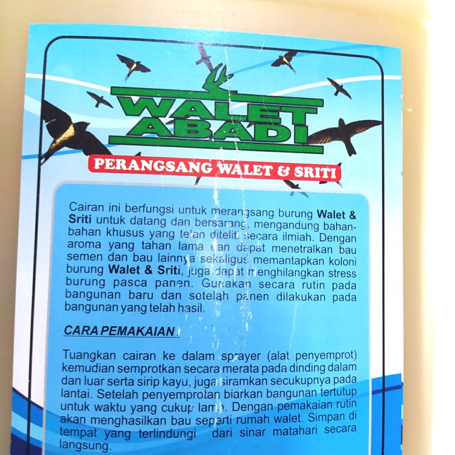 Parfum Walet Abadi Aroma Pemikat Walet 5 Liter Perangsang Walet
