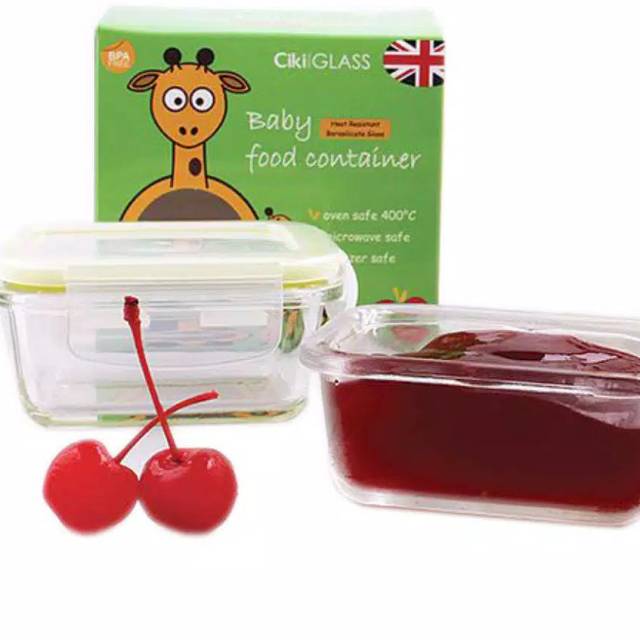 Wadah kaca mpasi ciki glass baby food container
