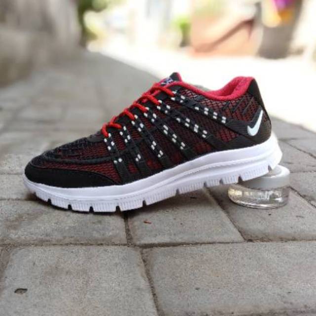 SEPATU SPORT NIKE AIRMAX 3D SKIN HITAM MERAH / PRIA WANITA / SEPATU KETS NIKE