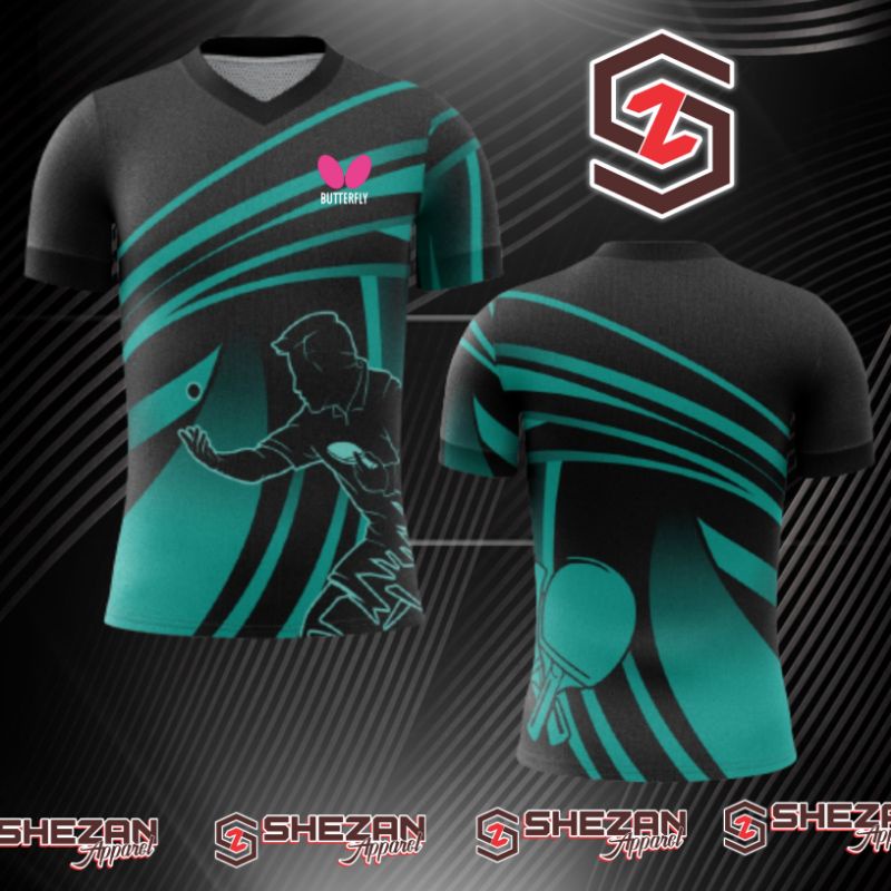 Jersey kaos pingpong, tenis meja, badminton costum bisa COD free nama dan logo