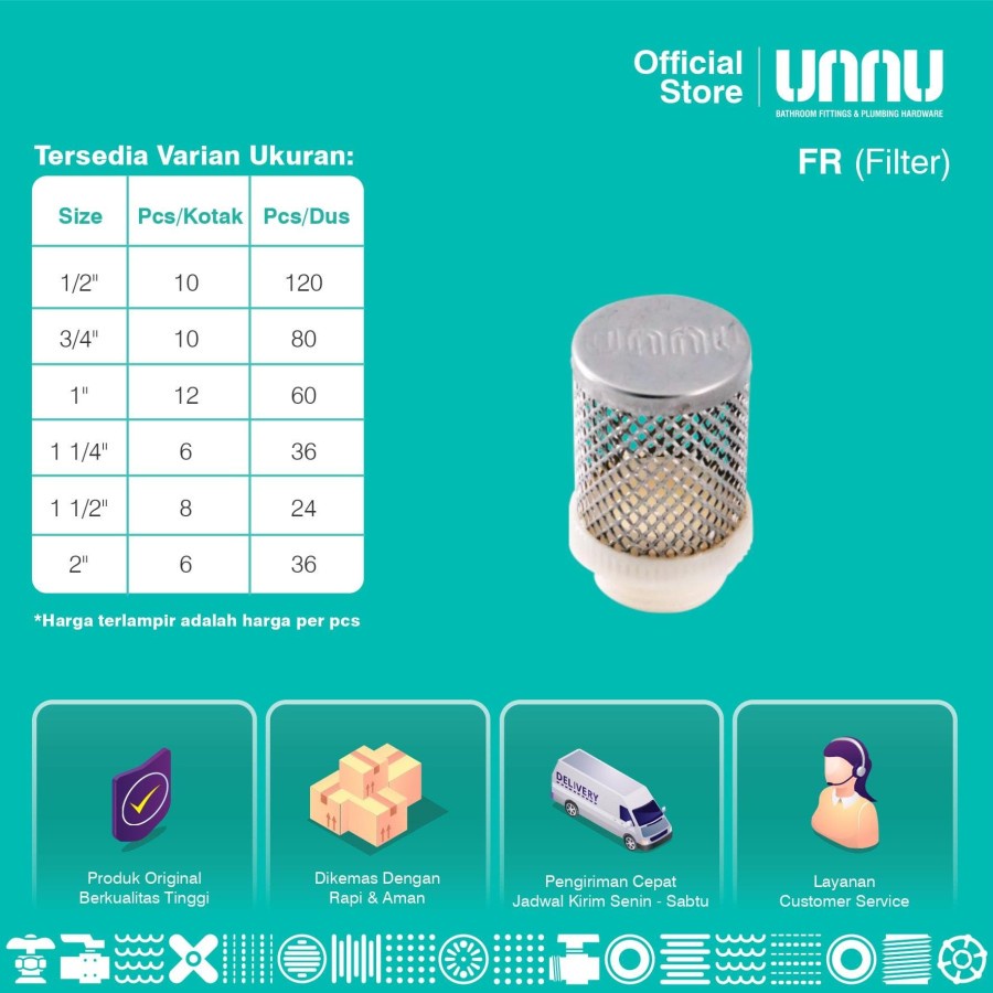 UNNU Filter - FR - 1/2&quot; inch Premium Quality