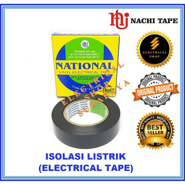 

National Isolasi Listrik Hitam 3/4 " Inci 20 Yard (Grosir) Selotip