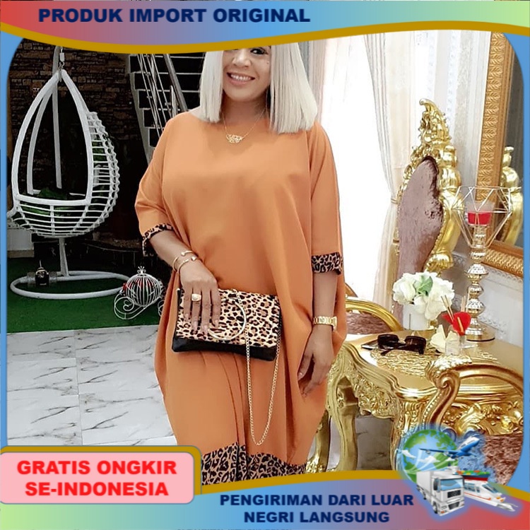 dress style Wanita Afrika Gaun Plus Ukuran Leopard Jubah Afrika kekinian Pakaian wanita jumbo polos 