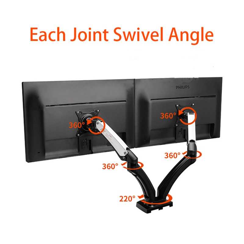 IDN TECH - Universal Dual Monitor Arm Bracket Vesa Mount 17-30Inch - NB-F160