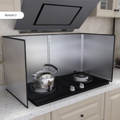 Sekat Pelindung Kompor / Alat Pelindung Anti Cipratan Minyak 4 Sisi