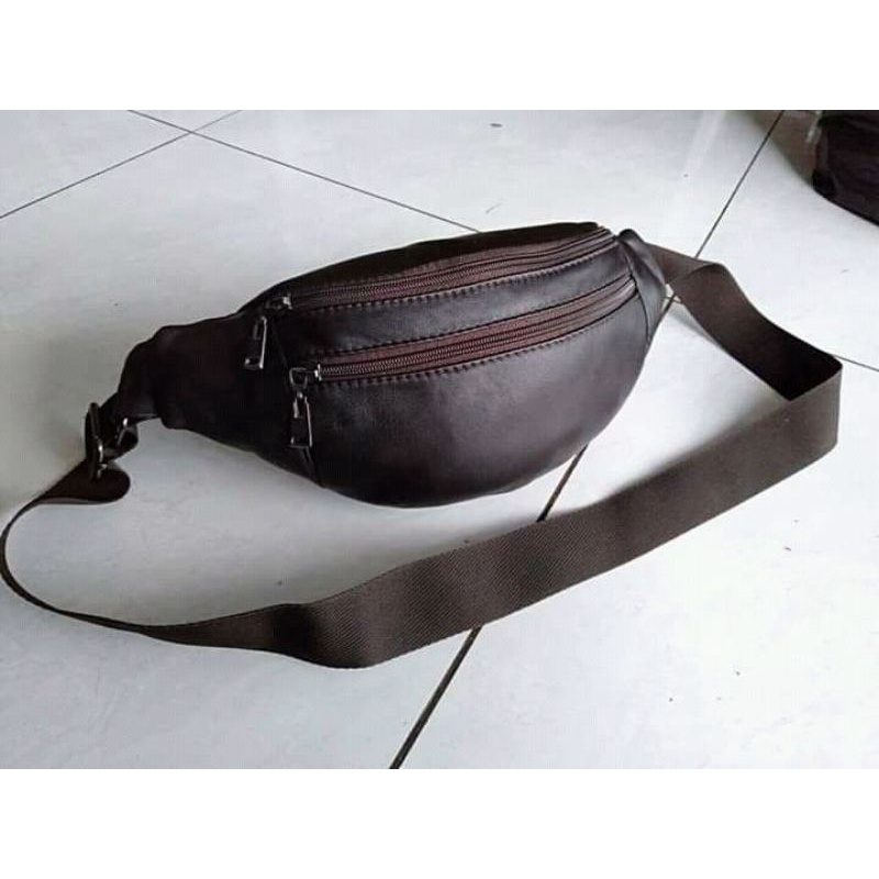 Tas Slempang Kulit Asli Tas Selempang Pria Waistbag Tas Pinggang Pria New