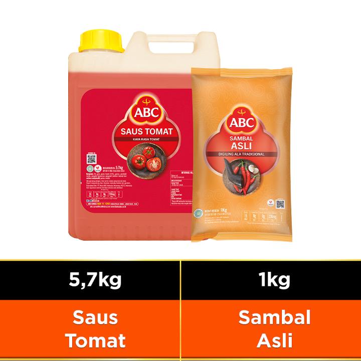 

ABC Saus Tomat 5.7 kg + ABC Saus Sambal Asli 1 kg