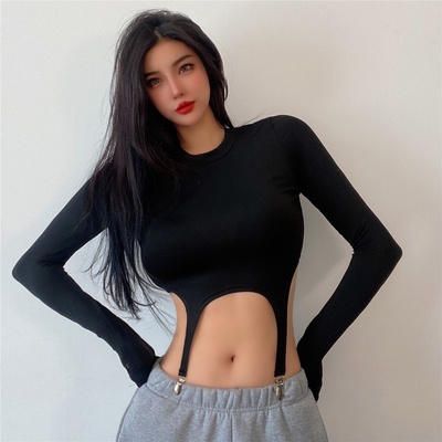 【AMY J】Original Design Long Sleeve Sports Crop Top /Seamless T-Shirt 7066