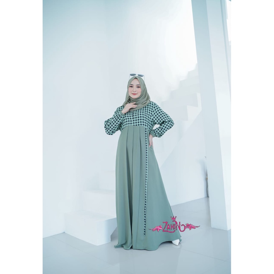 Gamis sandra &amp; vania original  by ZAHIN terbaru dress maxi itycrepe salur mix xhakila tiffany syari busui