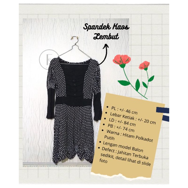 Mini Dress Black Polkadot Preloved
