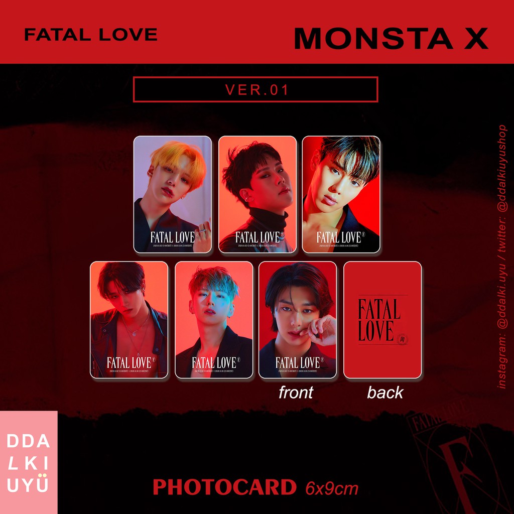 MONSTA X [FATAL LOVE] ver. 01 - pc kpop unoff photocard 2 sisi mx monsta x shownu minhyuk kihyun hyu