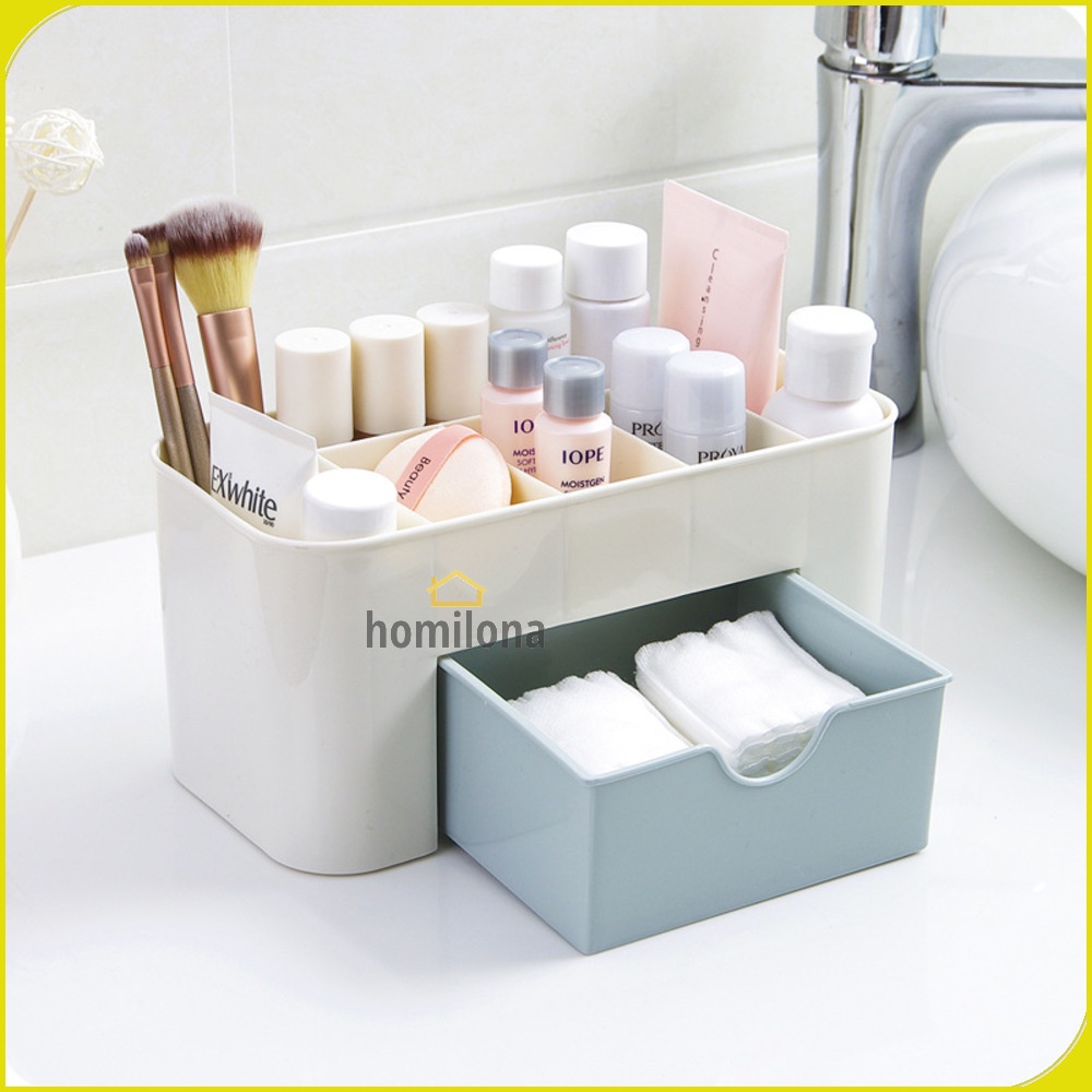 Kotak Organizer perlengkapan Kosmetik Perhiasan Rak Make Up - JAC000355 Gray Pink