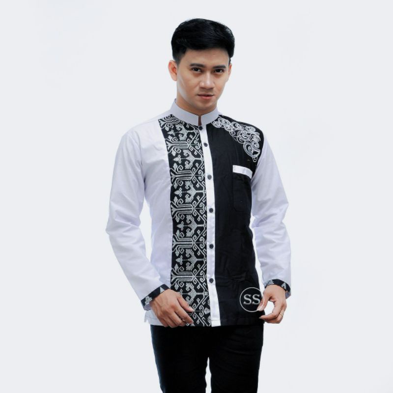 Baju Koko Pria Serba Putih Terbaru Ramadhan Masa Kini Koko lengan Panjang dan Pendek Bahan Katun Motif Batik dan Bordir Kekinian