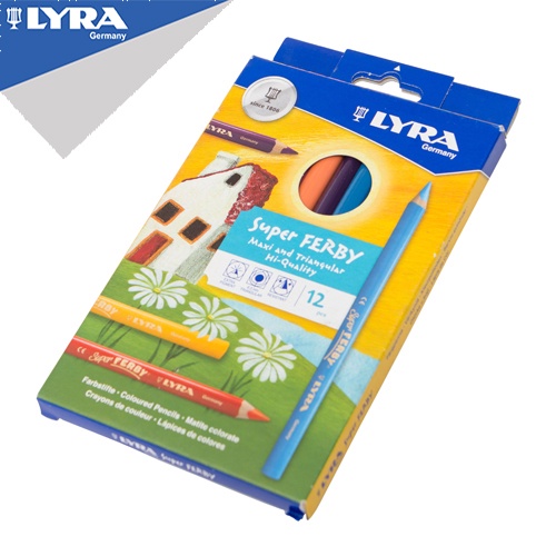 

Lyra Pensil Warna Segitiga Super Ferby Lacquered Set Cardboard 12 Warna - Anti Patah, Nyaman Dipakai
