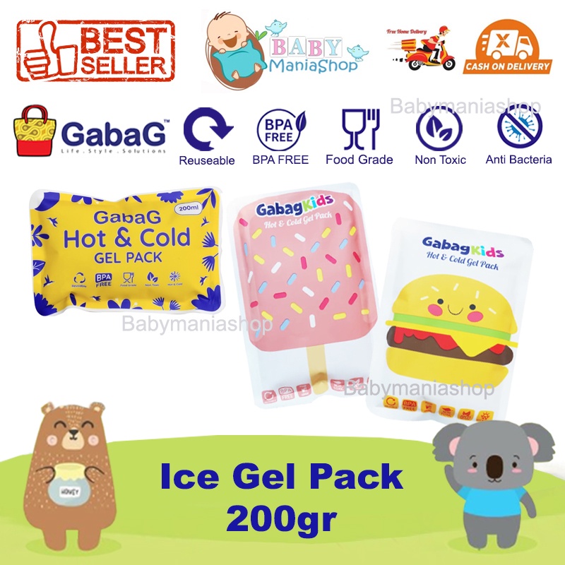 GABAG Ice Gel Pack 200gr Icegel Thermal Pack GaBag Es Pendingin Pemanas MPASI Babymaniashop 200ml