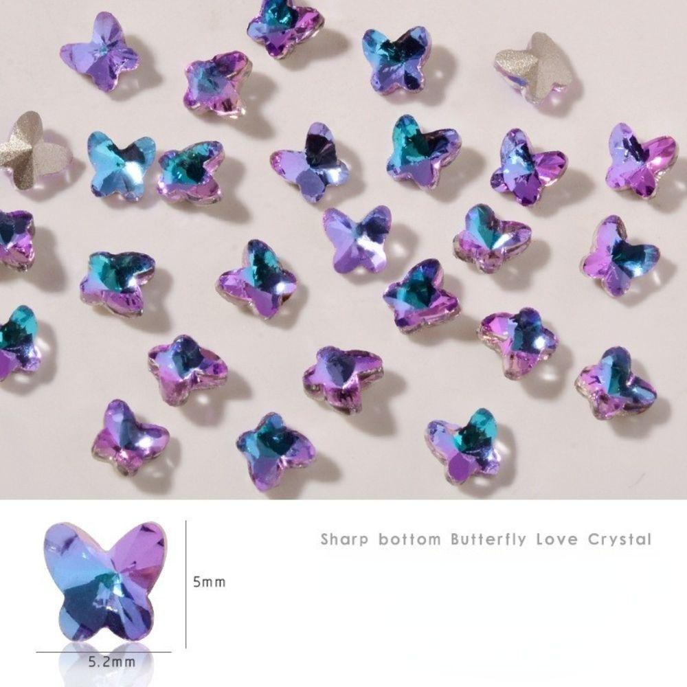 MXBEAUTY Paku Charms Cinta Hati Kristal Hiasan Kuku Salon Kuku Manikur Aksesoris DIY Bahan Kuku Nail Art Berlian Imitasi