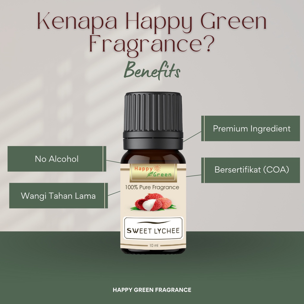 Happy Green Sweet Lychee Fragrance Oil - Aroma Leci Manis Segar