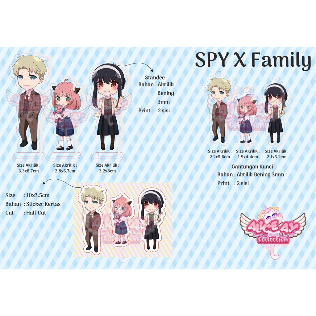 Original SPY X FAMILY Standee Keychain Sticker Loid Yor Anya