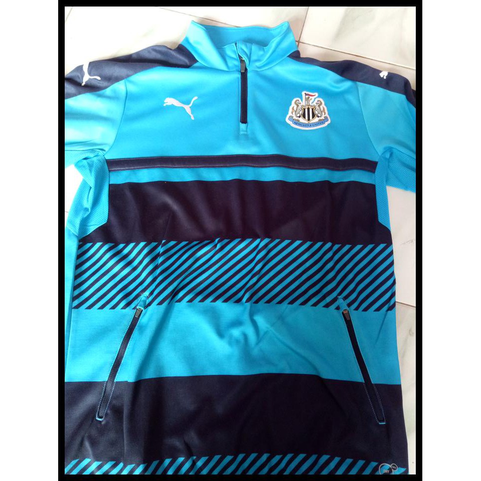 promo JAKET SWEATER TRACKTOP HALF ZIPPER NEWCASTLE UNITED ORIGINAL PUMA - Biru Muda, S