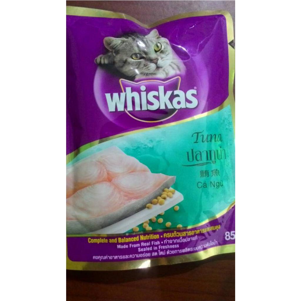 Whiskas pouch banyak variant rasa pakan kucing basah wetfood