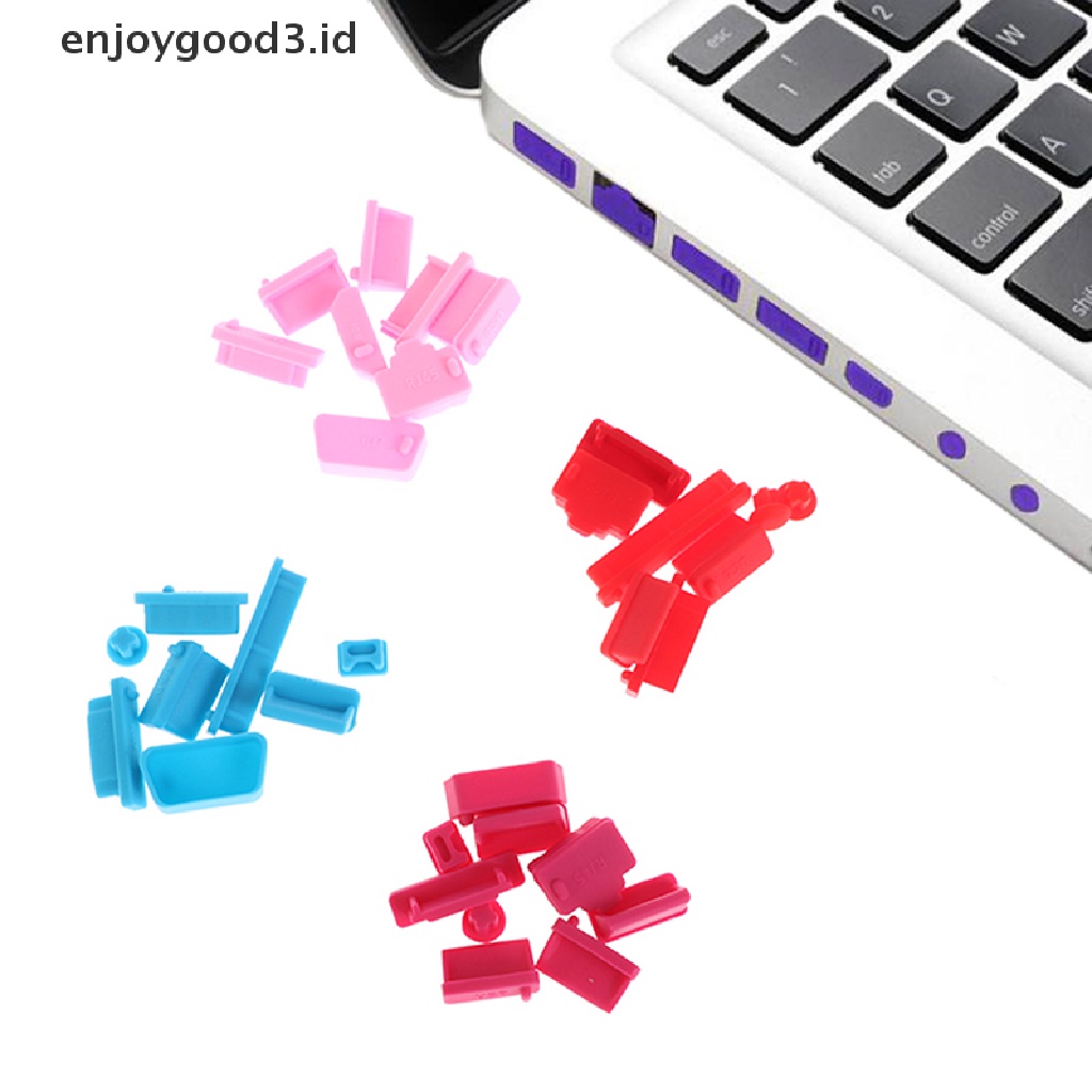 (Dd) 13pcs / Set Cover Plug Port Usb Bahan Silikon Anti Debu Untuk Laptop / Notebook