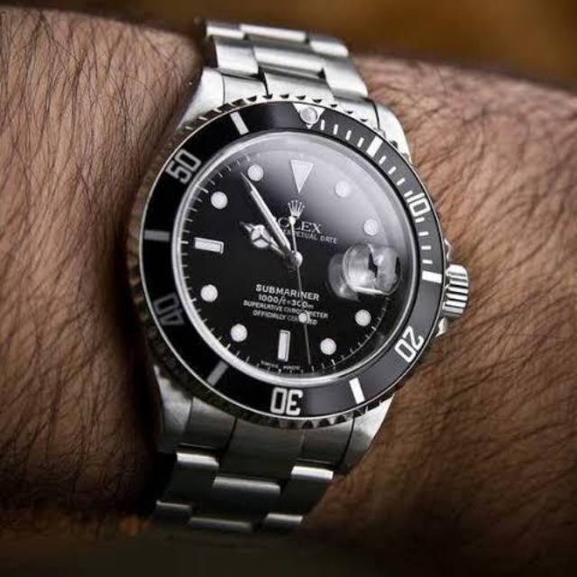 JAM TANGAN PRIA MEREK ROLEX SUBMARINER BLACK DIAL AUTOMATIC FULL SET BOX ORIGINAL