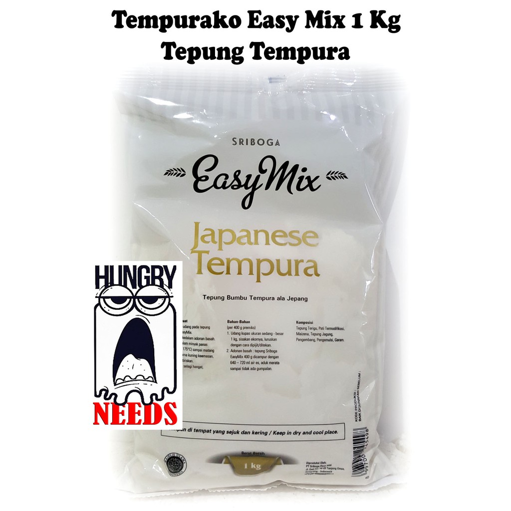 

TEMPURAKO EASYMIX 1 KG / TEPUNG TEMPURA / MULTI MIX SERBAGUNA / MERK SRIBOGA