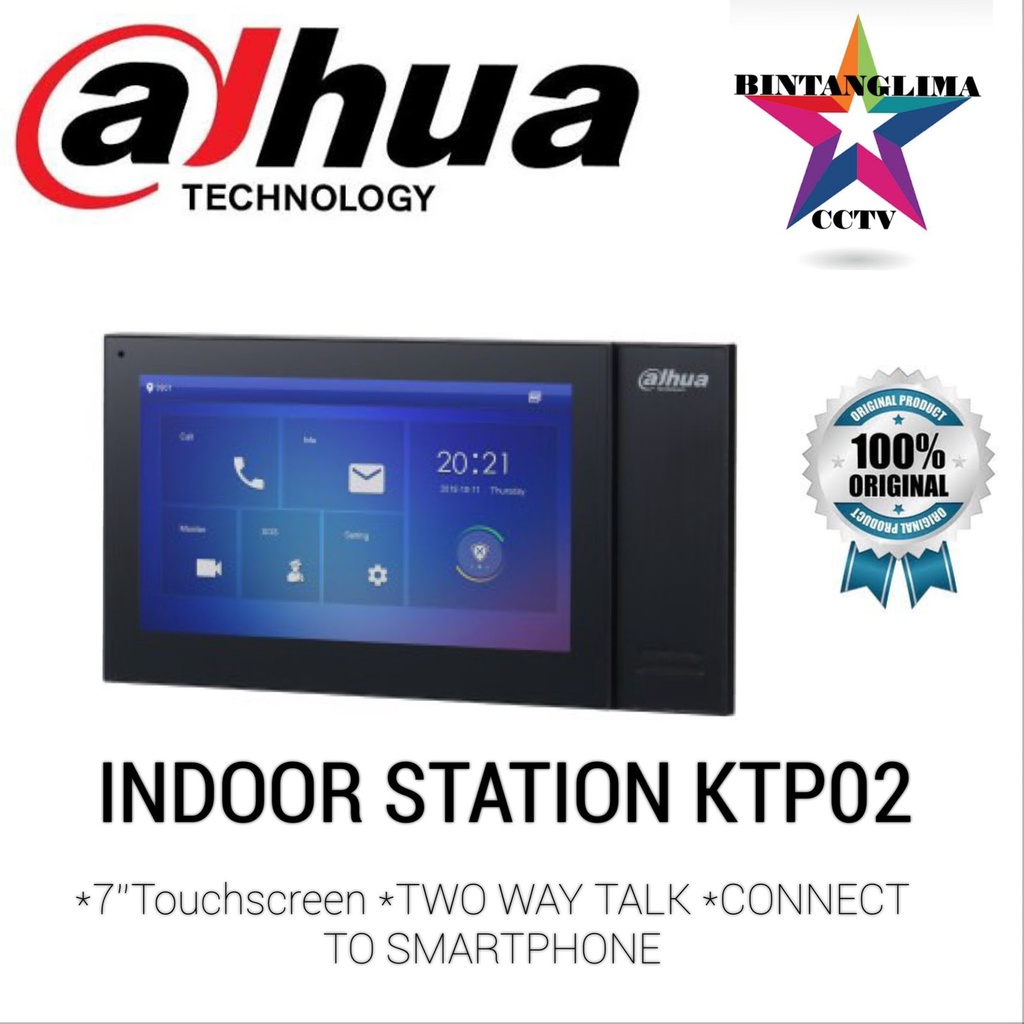 Dahua KTP02 Video Door Phone Intercom IP Indoor Monitor VTH2421FB-P
