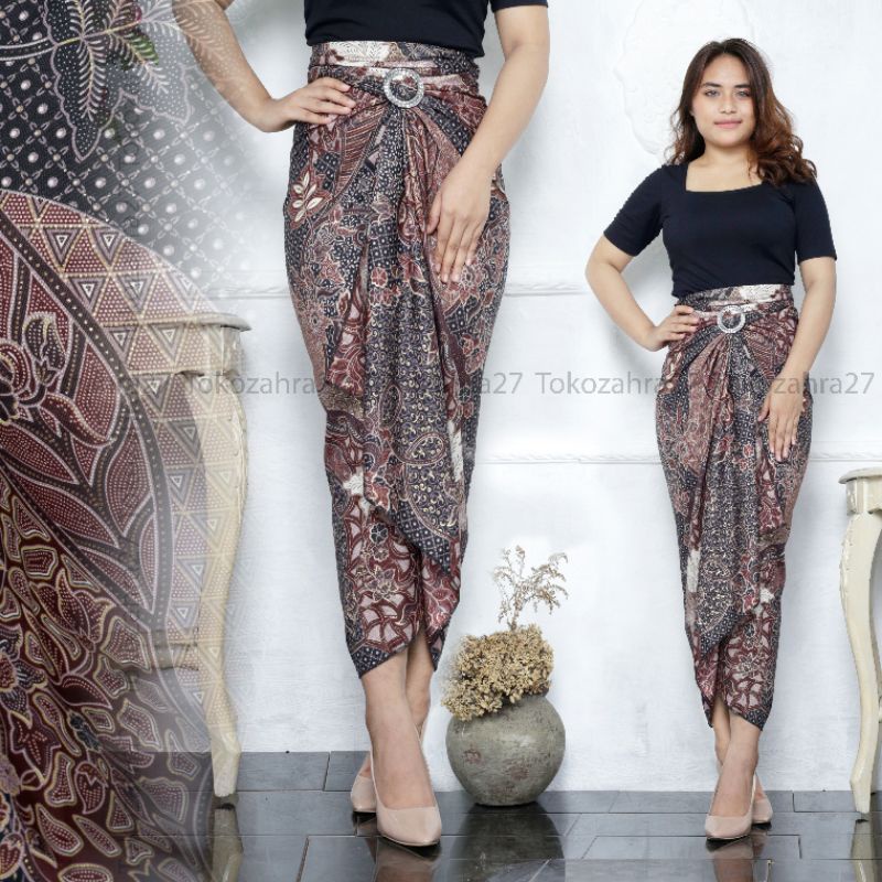 Rok Lilit Instan Motif Aurel Rok Bawahan Kebaya Rok Serut Kondangan &amp; Wisuda by tokozahra27