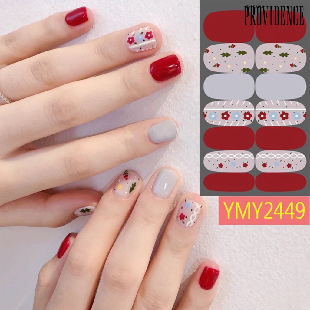 Providence Stiker Nail Art Motif Rusa / Kepingan Salju / Natal Untuk Wanita