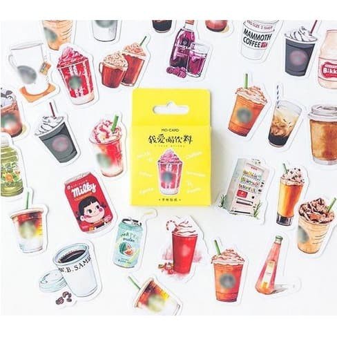 Label Sticker - A Glass of Drink (46pcs)