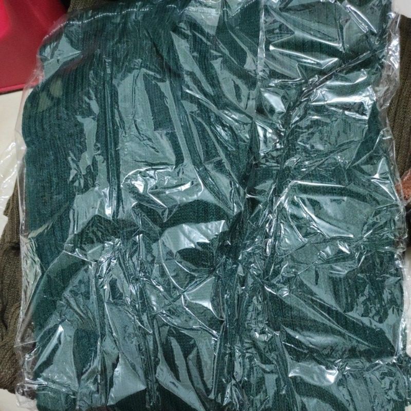 Cardigan panjang rajut dua saku all size-Emerald